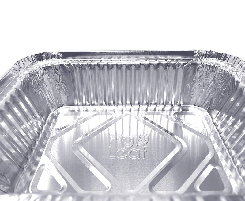 Fig & Leaf (120 Pack) Premium 1.5-LB Takeout Pans with Lids l Medium 7" x 5" x 2" l Heavy Duty Disposable Aluminum Foil for Catering Party Meal Prep Freezer Drip Pans BBQ Potluck Holidays - Image 5